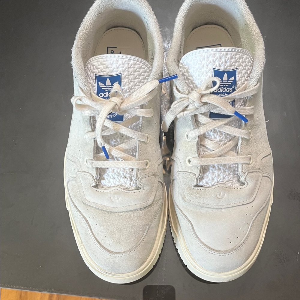 Adidas Gray Sneakers with Blue Accents  size 12 mens